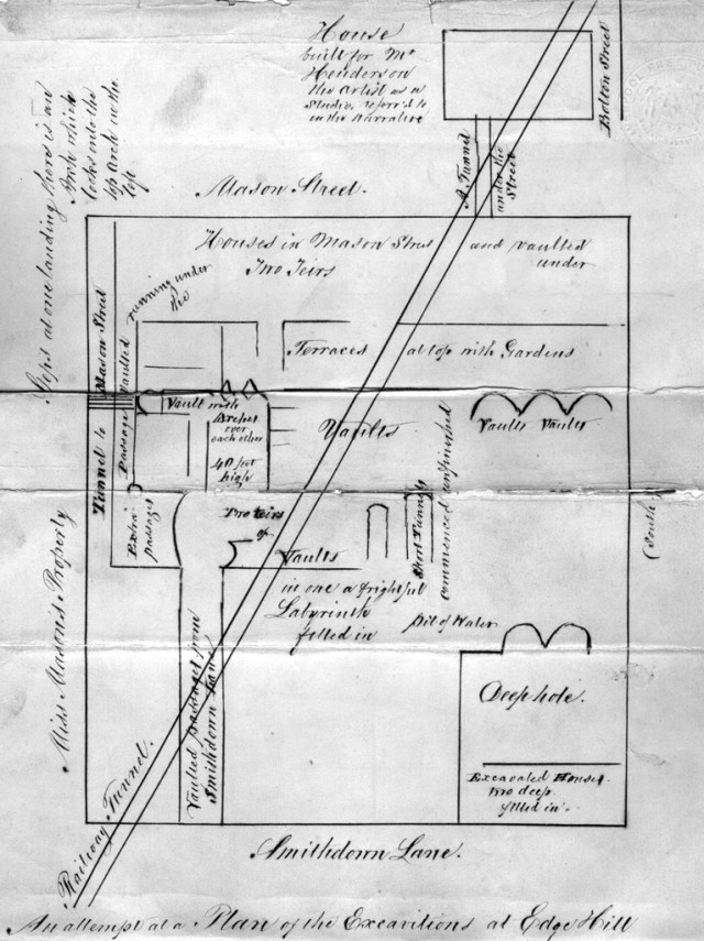 James Stonehouse's map from five years after the tunneling stopped