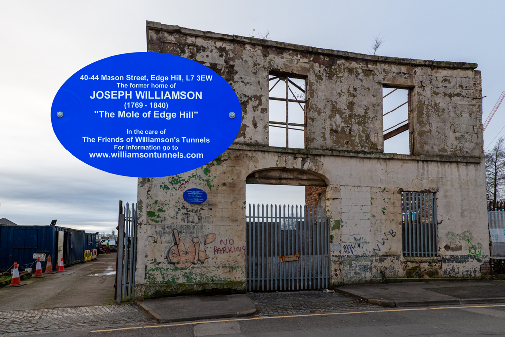 Williamson’s house front, with the mystery Plaque